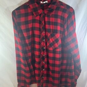 Maurices Red and Black Checkered Men's Shirt